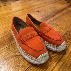 Kate Spade tomato red Suede Espadrilles sz 8.5